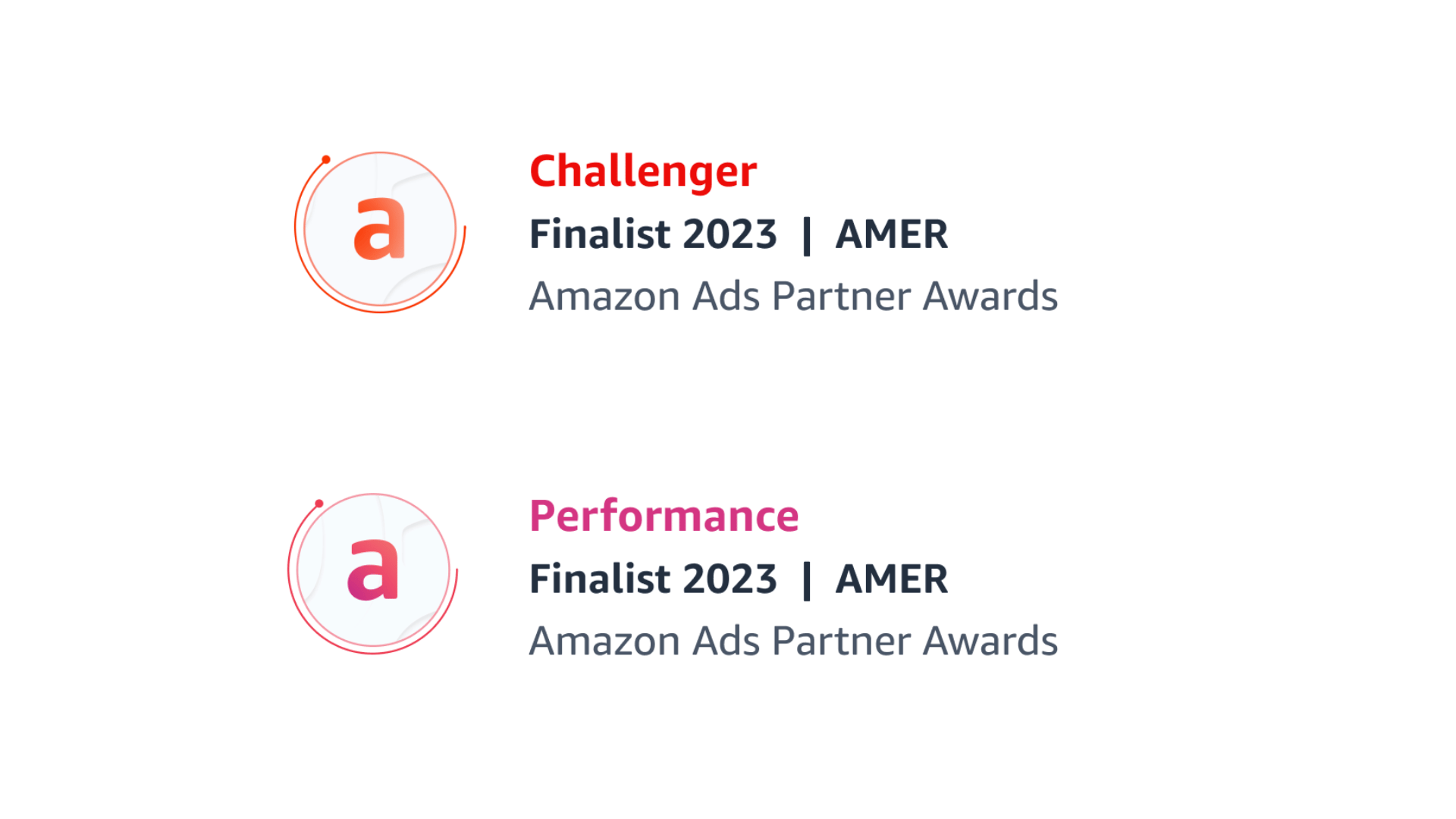 Incrementum Digital as finalist in the 2023 Amazon Ads Partner Awards: the Challenger Award and the Performance Award