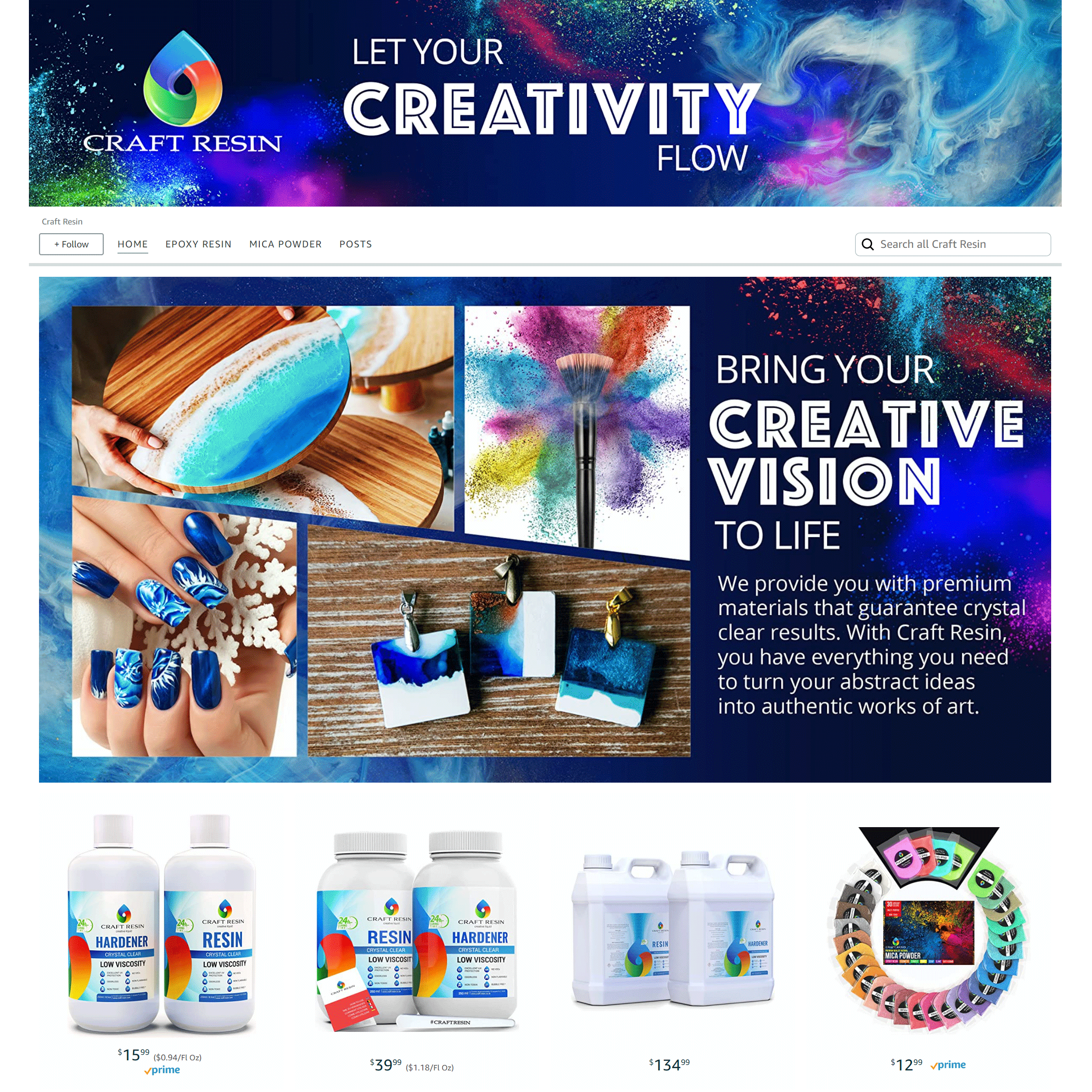 Crafts Supplies Storefront Page