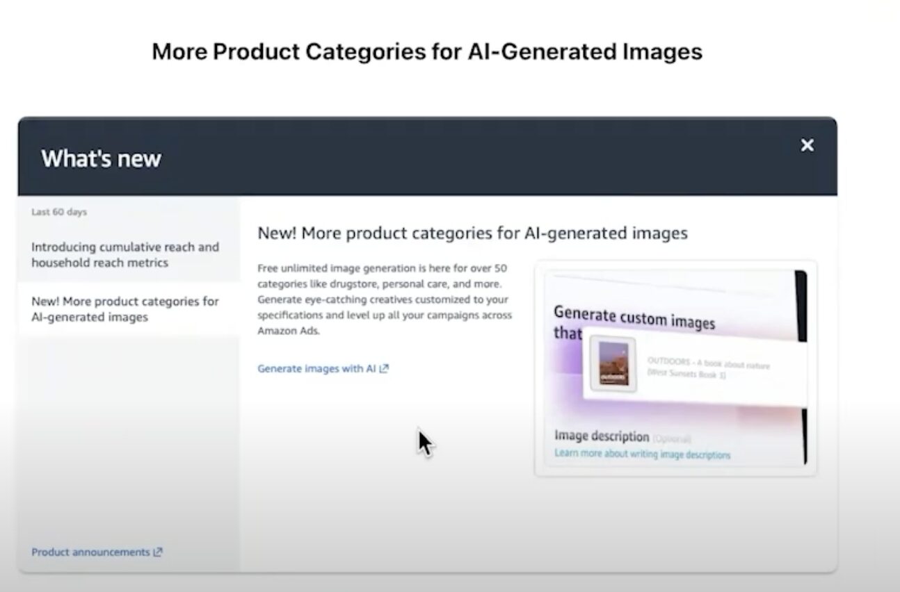 Amazon update: New! More Product Categories for AI-generated images